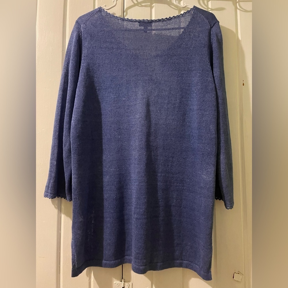 Talbots 100% linen sweater-medium NWOT - Picture 3 of 7
